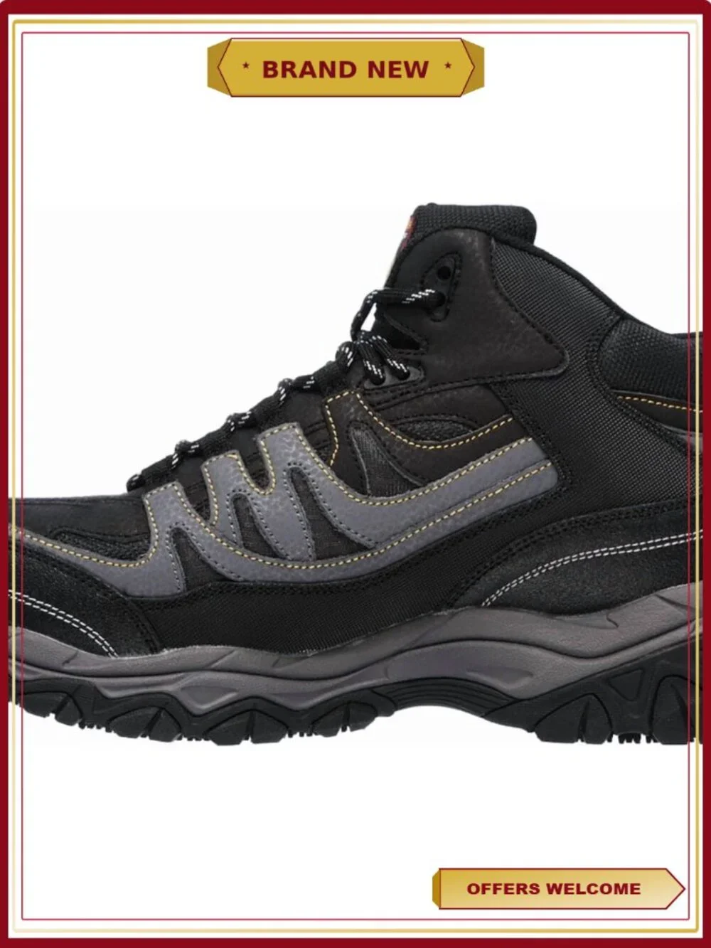 Steel Toe Hiker Boots - Lace-up Leather & Ripstop Mesh - Safety Work Shoes